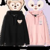 2024. gada multfilmas Disneja zvaigzne Delu Bear Rabbit Pāra džemperis Vienkāršs un ikdienišķs, brīvs Labākā drauga kleita Džempera mētelis ar kapuci