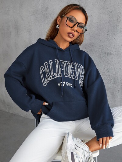 Kaliforniai egyéniség, betűvel nyomtatott női pulóver Kreatív, kényelmes pulóver Divat Hip Hop utcai viselet Polár ruhák
