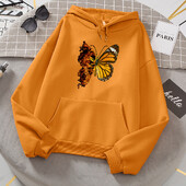 Flaming Butterfly Wings Pusad Naiste Mood Uudsus Kõik Match Hoodie Klassikaline Trend Uued Riided Lahti O-kaelusega fliisist kampsun