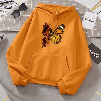 Flaming Butterfly Wings Pusad Naiste Mood Uudsus Kõik Match Hoodie Klassikaline Trend Uued Riided Lahti O-kaelusega fliisist kampsun
