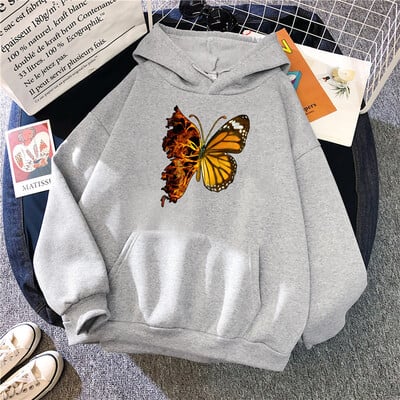 Flaming Butterfly Wings Pusad Naiste Mood Uudsus Kõik Match Hoodie Klassikaline Trend Uued Riided Lahti O-kaelusega fliisist kampsun