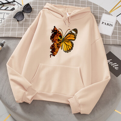 Flaming Butterfly Wings Pusad Naiste Mood Uudsus Kõik Match Hoodie Klassikaline Trend Uued Riided Lahti O-kaelusega fliisist kampsun