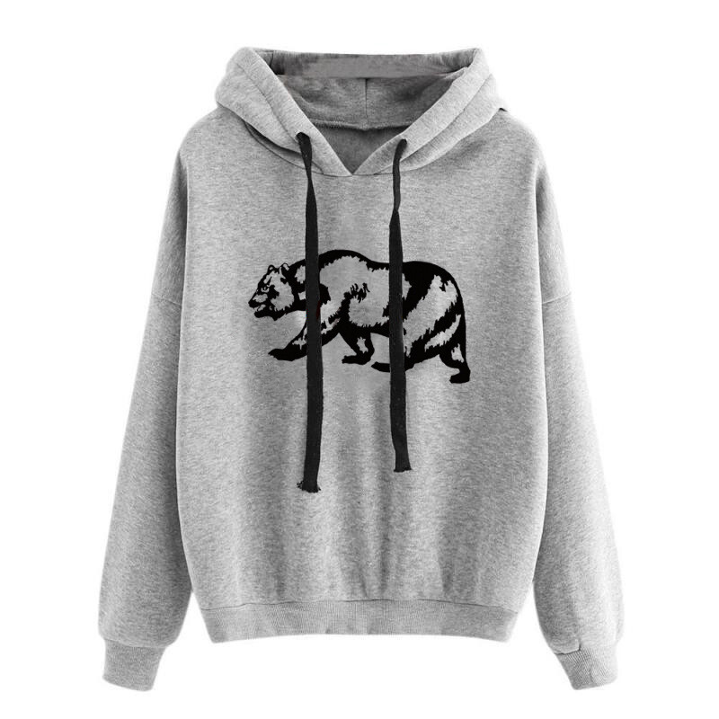 Rudens kapuce Vienkrāsains lāča raksts ar kapuci korejiešu modes džemperi ar garām piedurknēm augšpusi savelkamās kabatas brīvas kapuces