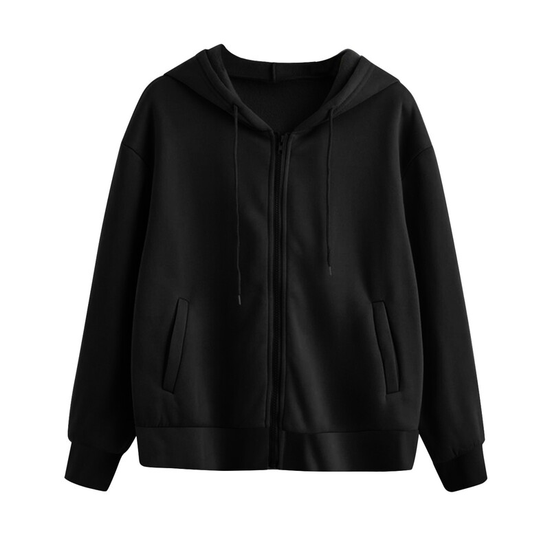 2024 Hanorac pentru femei Hanorac cu glugă cu mânecă lungă Pulovere de primăvară Nouă modă Casual alb gri negru cu fermoar