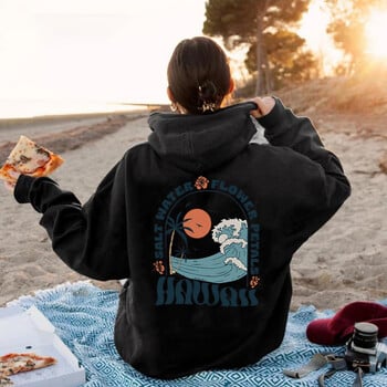 Hawaii Surf Hoodie Φούτερ με κουκούλα Ocean Beach Siesta Beach Πουλόβερ Μοντέρνα VSCO Coconut Aesthetic Φούτερ Tumblr