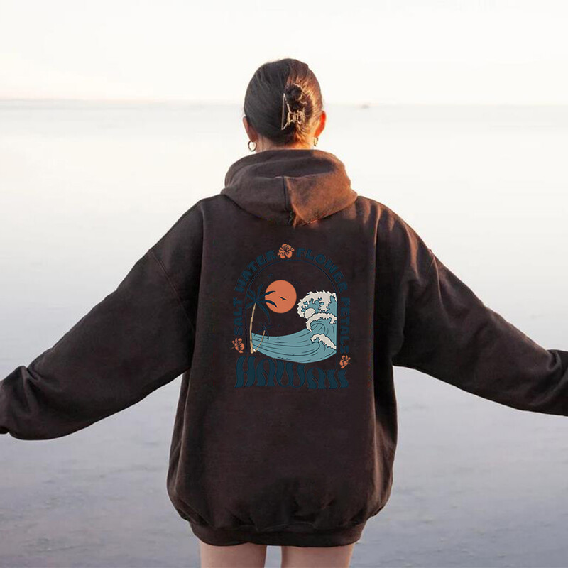 Hawaii Surf Hoodie s kapuljačom Ocean Beach Sweatshirt s kapuljačom Siesta Beach Pullover Trendy VSCO Coconut Aesthetic Hoodie Tumblr Sweatshirts