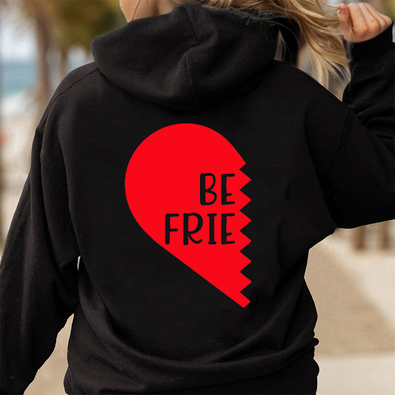 Najbolja prijateljica Ženske majice s kapuljačom u obliku srca Zip Up Sweatshirts Dugi rukavi Jakne s kapuljačom Kaput Best Friend BFF Hoodie Sisters Hoodies