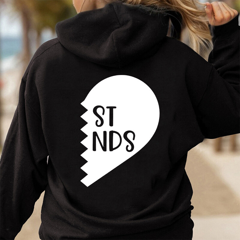 Najbolja prijateljica Ženske majice s kapuljačom u obliku srca Zip Up Sweatshirts Dugi rukavi Jakne s kapuljačom Kaput Best Friend BFF Hoodie Sisters Hoodies