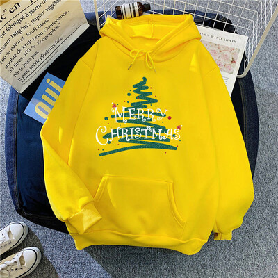 Božićne ženske majice s kapuljačom Puloveri s modnim printom Ležerne majice Sportski široki kaputi s dugim rukavima Ženske jesen zima