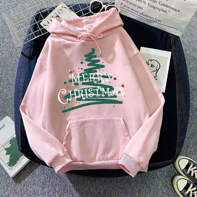 Božićne ženske majice s kapuljačom Puloveri s modnim printom Ležerne majice Sportski široki kaputi s dugim rukavima Ženske jesen zima