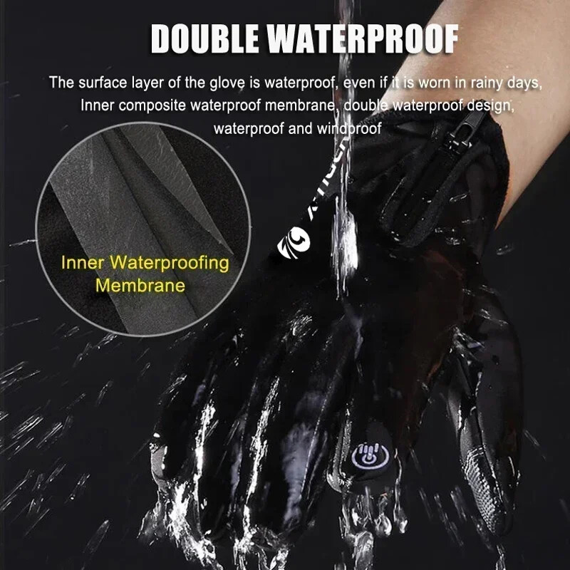 X-Tiger Zimske tople skijaške rukavice Puni prsti Vodootporne snježne rukavice Sport Biciklizam Motociklističke Skijaške rukavice od flisa s ekranom osjetljivim na dodir