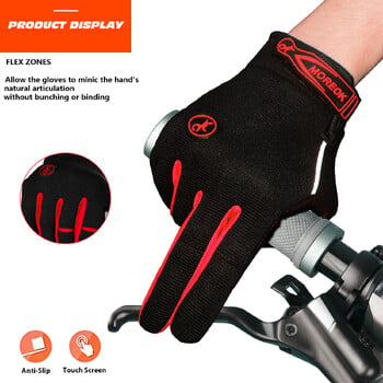 MOREOK Cycling Gloves Full Finger Bike Gloves 5mm Liquid Gel Pad Αντιολισθητική οθόνη αφής που απορροφά κραδασμούς Γάντια ποδηλάτου Ανδρικά Γυναικεία