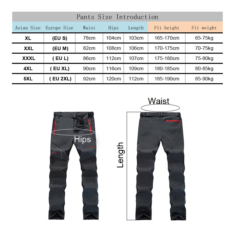 TRVLWEGO Muške zimske hlače za skijanje na otvorenom Soft Shell otporne na vjetar Vodootporne održavaju toplinu Hlače za kampiranje, biciklizam i klizanje na ledu