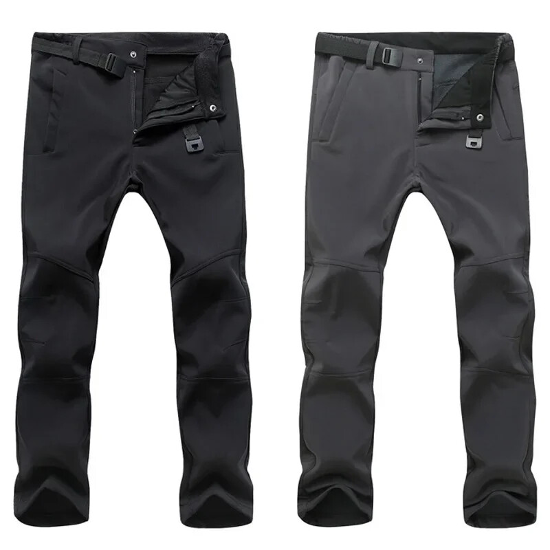 TRVLWEGO Žiemos vyriškos žygio kelnės kempingo lauko Soft Shell šiltos vandeniui atsparios vilnos vėjui atsparios vaikščiojimo slidinėjimo kelnės