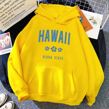 Hawaii Aloha State Letter Έντυπα Ρούχα Γυναικεία Hip Hop Street Hoodies Casual Fashion Φούτερ Άνετα φαρδιά γυναικεία κουκούλα