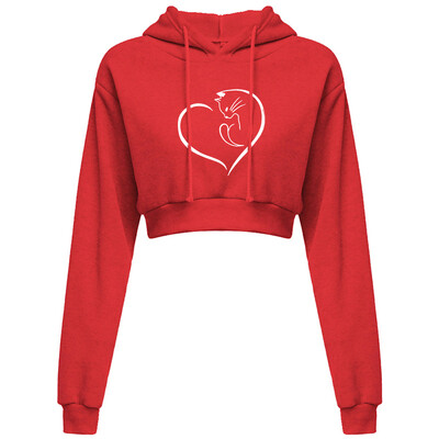 Ženska skraćena majica s kapuljačom, kratka majica s kapuljačom, obični pulover s kapuljačom, kratke majice, seksi ležerni, dugih rukava i kapuljača