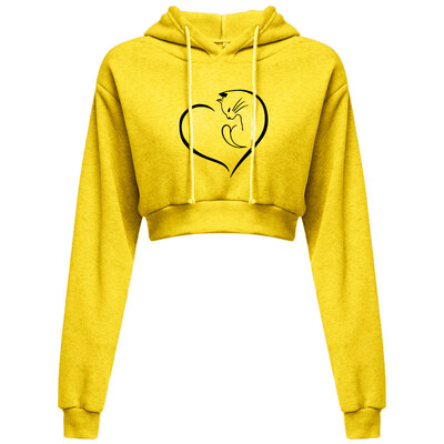 Ženska skraćena majica s kapuljačom, kratka majica s kapuljačom, obični pulover s kapuljačom, kratke majice, seksi ležerni, dugih rukava i kapuljača