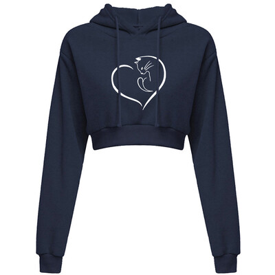 Ženska skraćena majica s kapuljačom, kratka majica s kapuljačom, obični pulover s kapuljačom, kratke majice, seksi ležerni, dugih rukava i kapuljača