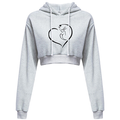 Ženska skraćena majica s kapuljačom, kratka majica s kapuljačom, obični pulover s kapuljačom, kratke majice, seksi ležerni, dugih rukava i kapuljača