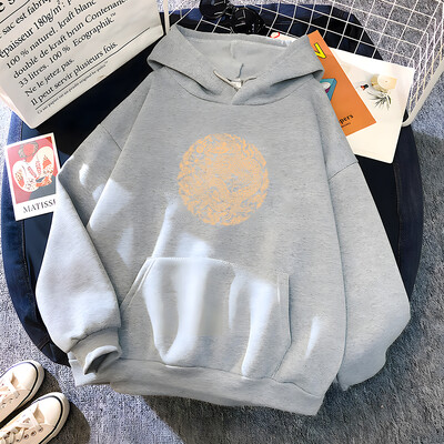 Hirsionsan High Street majice s kapuljačom s printom zmajeva Ženska mekana velika sportska odjeća Ženska majica s kratkim rukavima Ulična odjeća Flis Odjeća za djevojčice