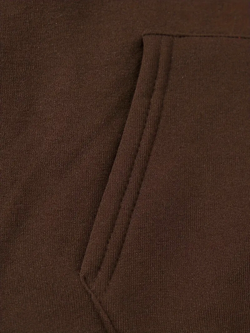 Labava ženska majica s kapuljačom s printom i dugim rukavima plus samtasti gornji dio s klokanovim džepovima, ležerni sportski pulover