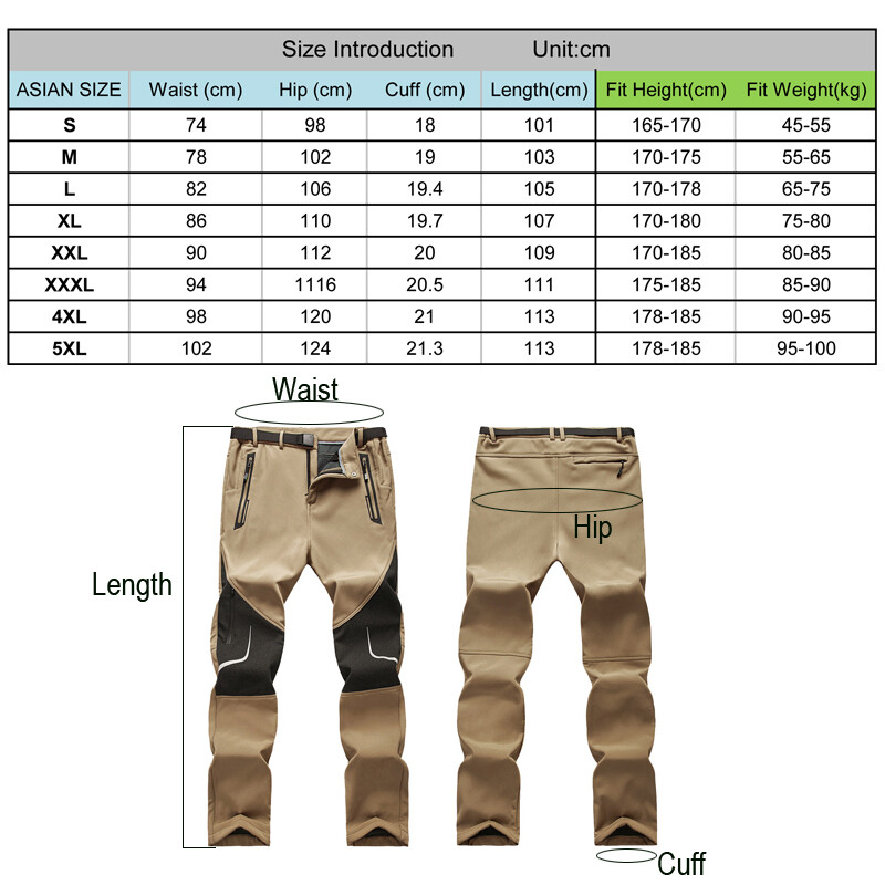 TRVLWEGO Muške hlače za putovanja na otvorenom, slobodno vrijeme, debele tople, mekane školjke, kampiranje, planinarenje, skijanje, izleti, hlače veće veličine S-5XL, muškarci