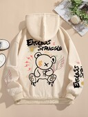 Hanorace de stradă pentru femei Endless Struggle Graffiti Ursuri Imprimate Hanorace Crewneck Pulover lejer Fleece Cald Femei Topuri Haine
