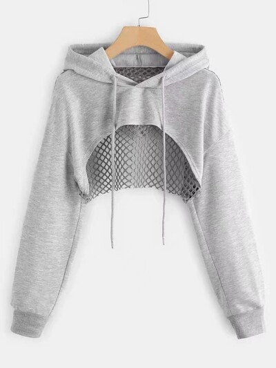 Street Sport Drop plecu aukliņa dobi, Super Crop sporta kapuci bez Cami Top