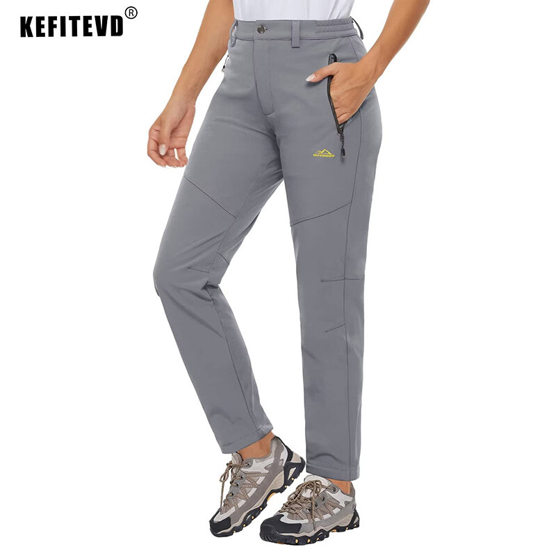 KEFITEVD ziemas siltas flīsa pārgājienu bikses sievietēm ūdensizturīgas vēja necaurlaidīgas sniega bikses slēpošanas bikses Softshell darba bikses sievietēm