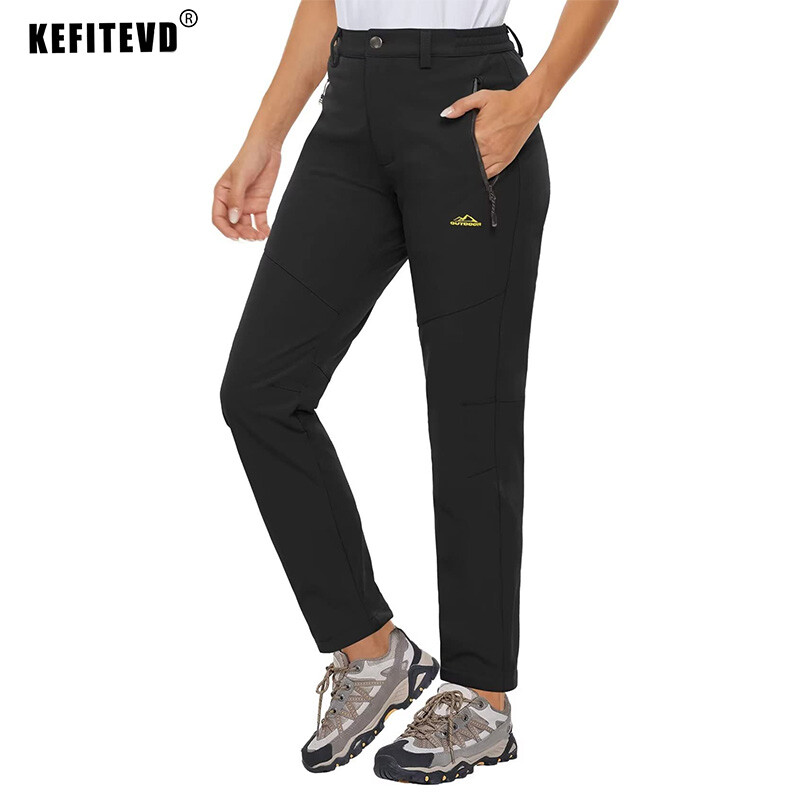 KEFITEVD ziemas siltas flīsa pārgājienu bikses sievietēm ūdensizturīgas vēja necaurlaidīgas sniega bikses slēpošanas bikses Softshell darba bikses sievietēm