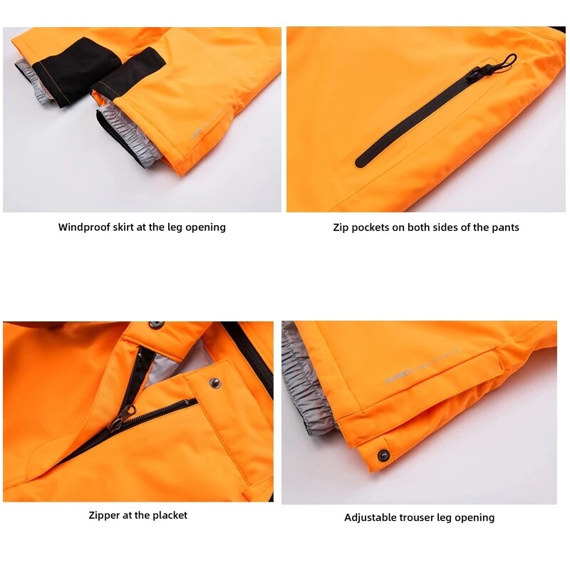 Jaunas augstas kvalitātes vīriešu sieviešu ziemas biezas siltas slēpošanas bikses vēja necaurlaidīgas ūdensnecaurlaidīgas elpojošas bikses snovborda bikses