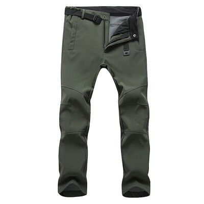 Pantaloni pentru bărbați din lână LNGXO, iarnă, călduroși, impermeabili, rezistenți la vânt, pantaloni moale, camping, trekking, schi, alpinism, pantaloni de ploaie