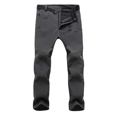 Pantaloni pentru bărbați din lână LNGXO, iarnă, călduroși, impermeabili, rezistenți la vânt, pantaloni moale, camping, trekking, schi, alpinism, pantaloni de ploaie