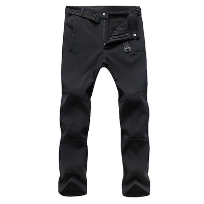 Pantaloni pentru bărbați din lână LNGXO, iarnă, călduroși, impermeabili, rezistenți la vânt, pantaloni moale, camping, trekking, schi, alpinism, pantaloni de ploaie