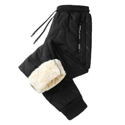 Ανδρικό βαμβακερό παντελόνι Winter Lambswool με επένδυση Πυκνό ζεστό ανδρικό παντελόνι Εκατοντάδες μεγάλου μεγέθους ανδρικά αδιάβροχα βαμβακερά παντελόνια