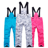 Snovborda bikses bērniem, Sniega priekšauti, Slēpošanas bikses, Ūdensizturīgs, Termo josta, Slēpošanas bikses meitenēm un zēniem, ziema, -30