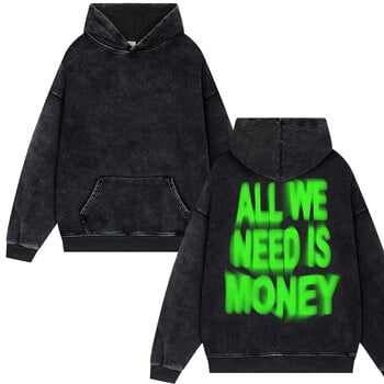 Y2k Streetwear Letter Retro Cross Print Hip Hop Punk Style Vintage Washed Hoodie Men Women Harajuku Pullover Oversize Top Coats