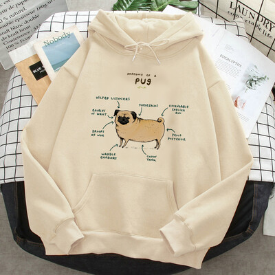 Pug hoodies γυναικών ιδρώτα y2k harajuku hoddies γυναικεία streetwear με κουκούλα πουκάμισο