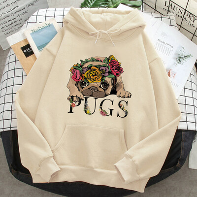 Pug hoodies γυναικών ιδρώτα y2k harajuku hoddies γυναικεία streetwear με κουκούλα πουκάμισο
