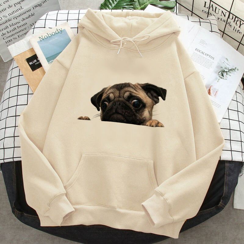 Pug hoodies γυναικών ιδρώτα y2k harajuku hoddies γυναικεία streetwear με κουκούλα πουκάμισο