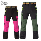 TRVLWEGO Pantaloni de schi pentru zăpadă pentru copii Trekking Călătorie Impermeabil Rezistent la vânt Căptușit cu lână Pantaloni de camping pentru drumeții în aer liber