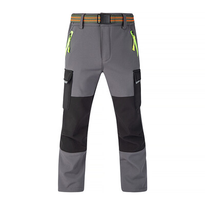 TRVLWEGO Pantaloni de schi pentru zăpadă pentru copii Trekking Călătorie Impermeabil Rezistent la vânt Căptușit cu lână Pantaloni de camping pentru drumeții în aer liber