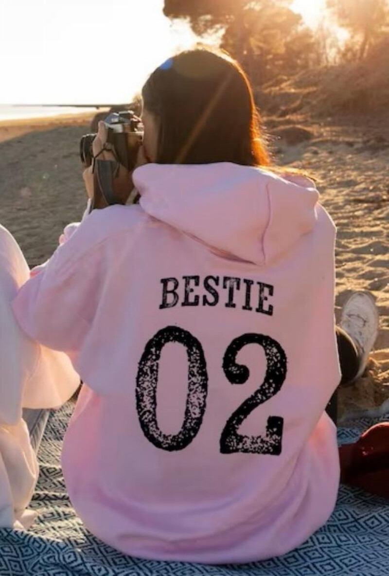 BFF Matching Labākā drauga dzimšanas dienas kapuces Sieviešu labākais draugs Bestie džemperis Smieklīgs koķetes pulovers BFF dāvanas meitenēm