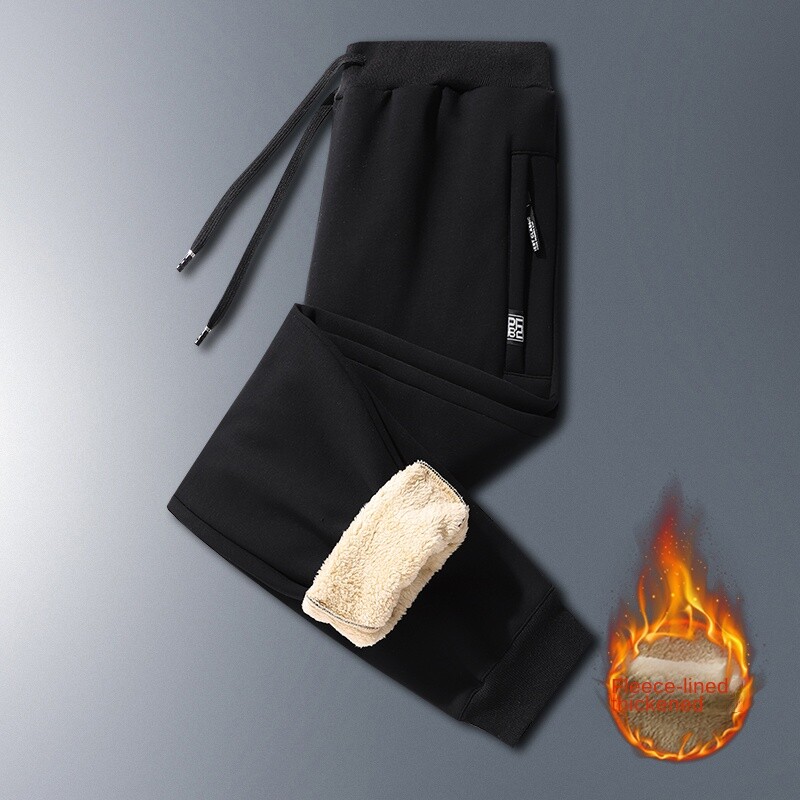 2024 m. vyriškos žieminės ėriuko vilnos pastorintos šiltos sportinės aprangos vyriškos naujos kasdienės sutraukiamos bėgimo kelnės Vyriškos aukštos kokybės medvilninės kelnės