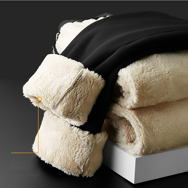 2024 m. vyriškos žieminės ėriuko vilnos pastorintos šiltos sportinės aprangos vyriškos naujos kasdienės sutraukiamos bėgimo kelnės Vyriškos aukštos kokybės medvilninės kelnės