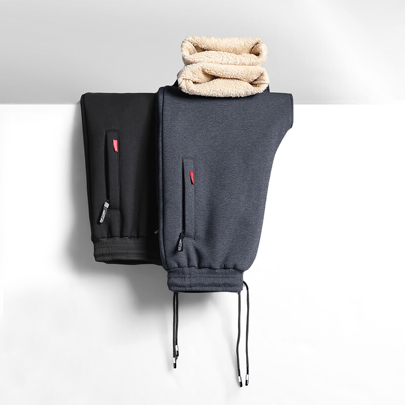 2024 m. vyriškos žieminės ėriuko vilnos pastorintos šiltos sportinės aprangos vyriškos naujos kasdienės sutraukiamos bėgimo kelnės Vyriškos aukštos kokybės medvilninės kelnės