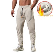Vīriešu ziemas flīss silts sporta veids ikdienas bikses sporta zāle fitness skriešana treniņš skriešana mode ielu apģērbs kokvilnas bikses sporta bikses