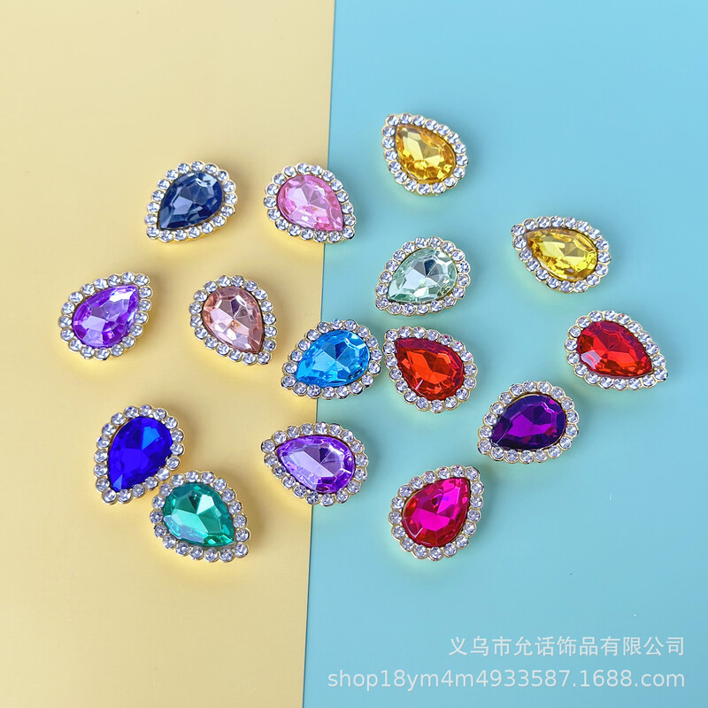 Kapljica vode 30 komada u obliku suncokreta u boji tip stroja plastični dijamant 10x14 mm akril dvoslojni dijamantni dijamant DIY pribor za kosu cipele i šeširi dodaci