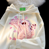 Japán stílusú, nagyméretű, macska kapucnis pulóver női laza szabású amerikai stílusú, alkalmi elegáns, aranyos kabát tavaszi őszi szezonban