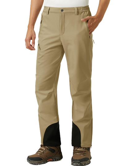 MAGCOMSEN skijaške hlače za snijeg, muške vodootporne s patentnim zatvaračem Softshell skijaške hlače s podstavom od flisa, otporne na vjetar, hlače za snowboard